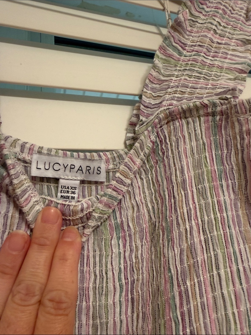 Lucy Paris Pastel Stripe Smocked Tiered Maxi Dress